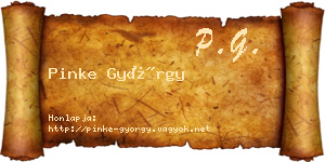 Pinke György névjegykártya